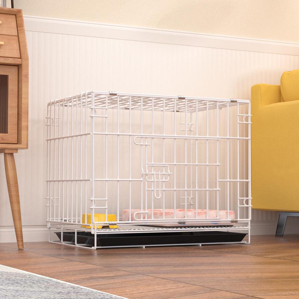 Foldable Metal Dog & Cat Cage for Home, Indoor/Outdoor, Car or Rescue Use