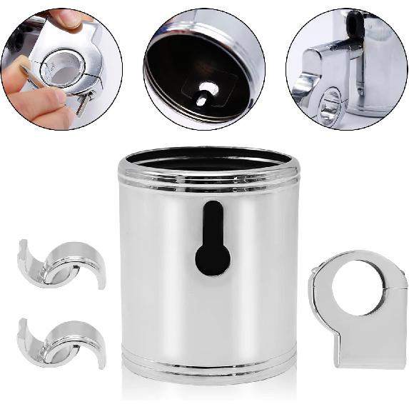 200 Chrome Handlebar Mount Motorcycle Metal Cup Holder Rotate 360 Degrees