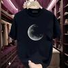 Unisexs Cotton Tshirts Fitted 5XL Black T Shirt for Unisex Casual Summer Wear Funny Moon Print Tee Shirts White Unisex Clothing