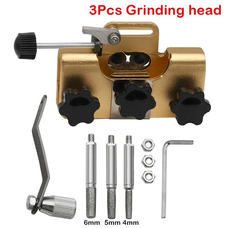 Household Handheld Electric Saw Chain Sharpener Chain Clamp Sharpener Hand Crank Chain Grinder Woodworking Grinding Stone Tool