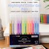 12Colors/Set Color Ink Color Gel Pen 0.1mm ST Tip Neutral Pen Signing Pen School Office