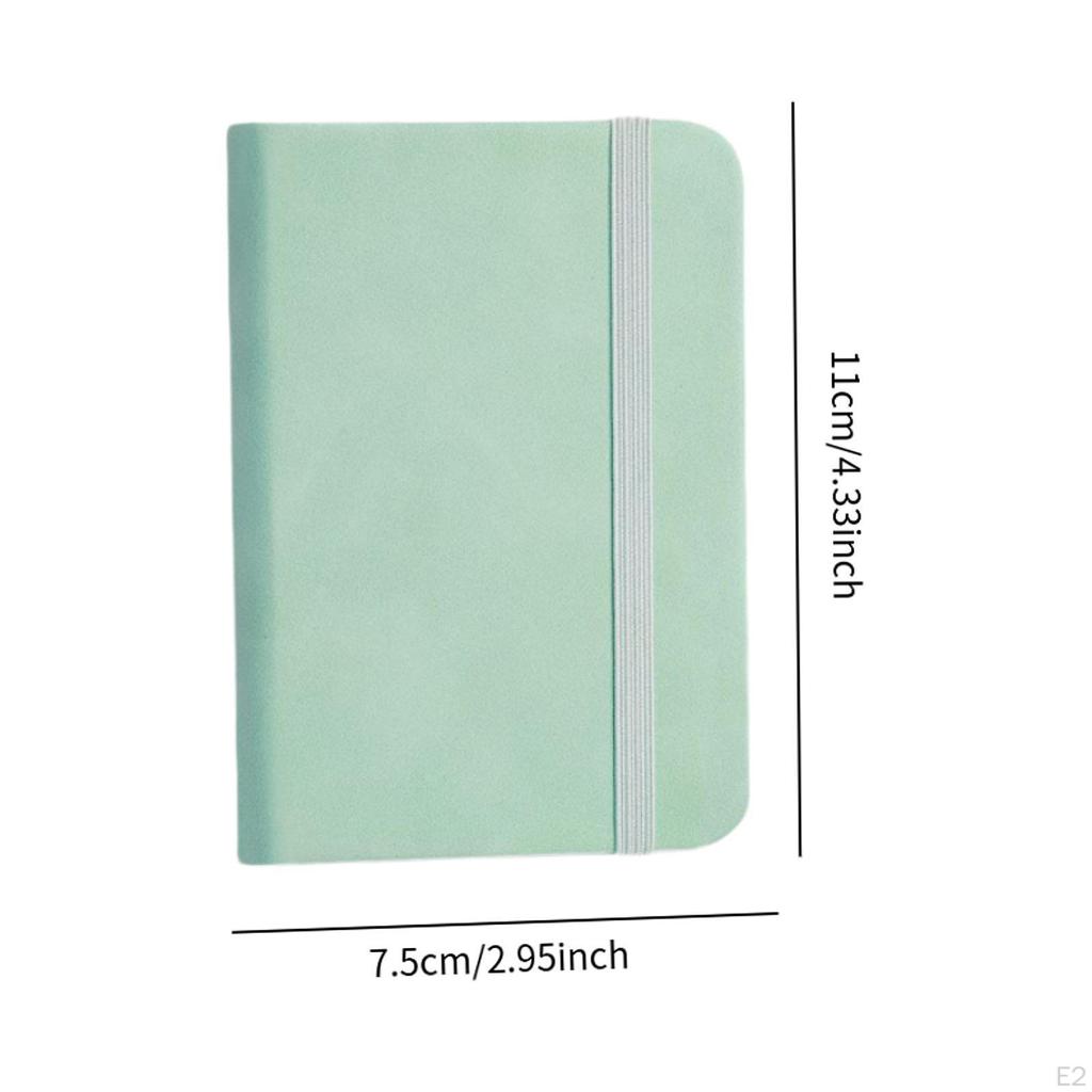 Notatnik kieszonkowy A7 Note 100 arkuszy z elastycznym paskiem, przenośny, w linie, skóra PU