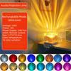 16 Colors Northern Lights Projector Rechargeable Water Ripple Night Light USB With Remote control Water Ripple Night Light