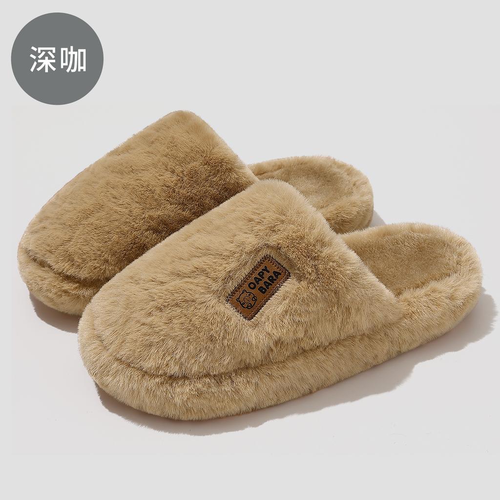 Indoor cotton slippers winter thick-bottomed premium-feeling plush thickened plush warm plush slippers