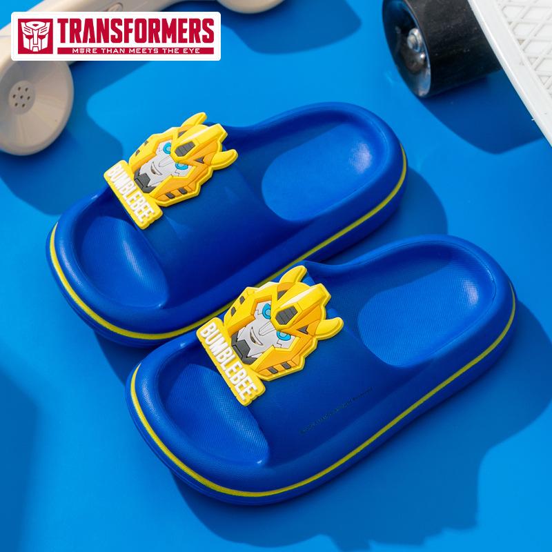 Children's Slippers Light Bottom One-word Drag Cute Cartoon Boy Home Summer Sandals