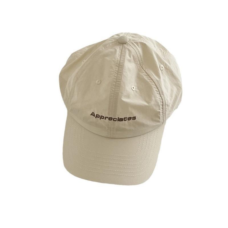 Summer Lightweight Breathable Quick-dry Baseball Cap for Women, Korean Style, Embroidered Letters, Soft Top, Curved Brim, Sun-shading, Makes the Face
