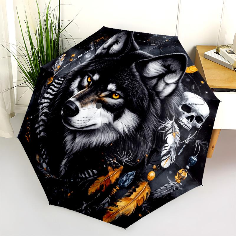 0106 Wzór łapacz snów pies, automatyczny parasol składany, przenośna i składana konstrukcja, 8 żeber, prezent na Boże Narodzenie lub urodziny.