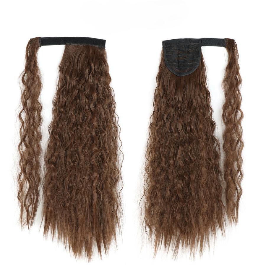 MERISIHAIR Cornish Wavy Long Hair Synthetic Fiber Extensions Lady Ponytail Wig Light Brown Ponytail