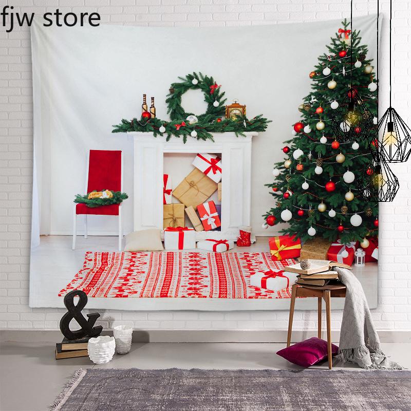 

Рождественское Новогоднее украшение, гобелен, Рождественская елка, подарок, настенное художественное украшение, гобелен, спальня, гостиная, домашний декор 100x75cm