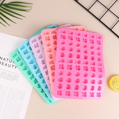 1Pc 66Cavities Cute Mini Fruit Silicone Mold Gummy Chocolate Ice Cube Tray Fruit Non-Stick Jelly Cake Baking Decorating Tool ARI