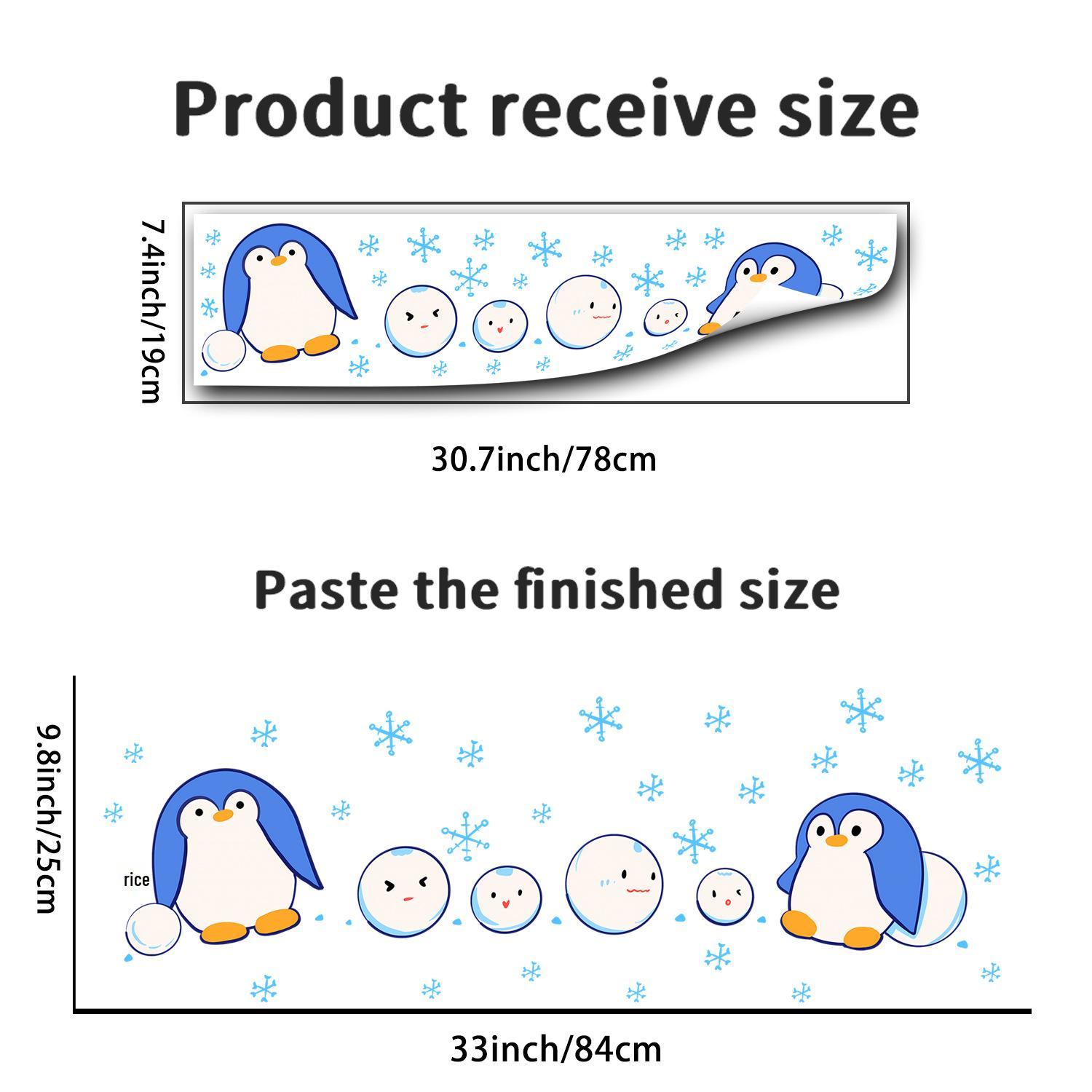 

Penguin Snowflake Maple Leaf Wall Sticker - Cute Self-Adhesive Decor for Home & Living Room