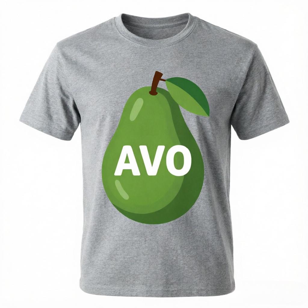 Avo Letter On Whole Avocado Graphic Tshirt Unisex Unisex Minimalist Foodie Cotton Tee Casual Short Sleeve Tops