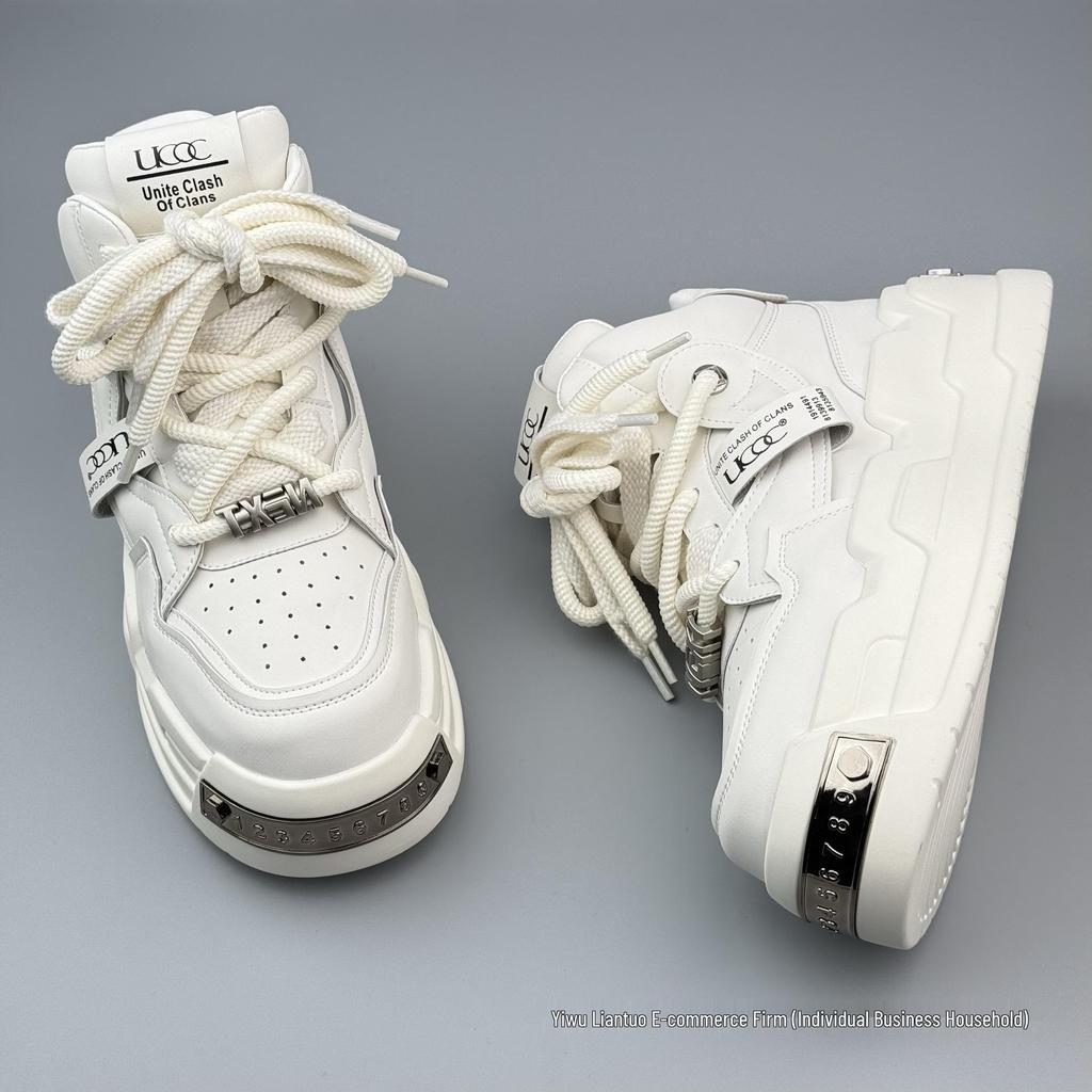 Męskie Sneakersy na Kostkę 2025: Jesienne Buty na Grubej Podeszwie, Podwyższające Wzrost, Niszowy Design, Modne i Wszechstronne Trendsetterskie Buty