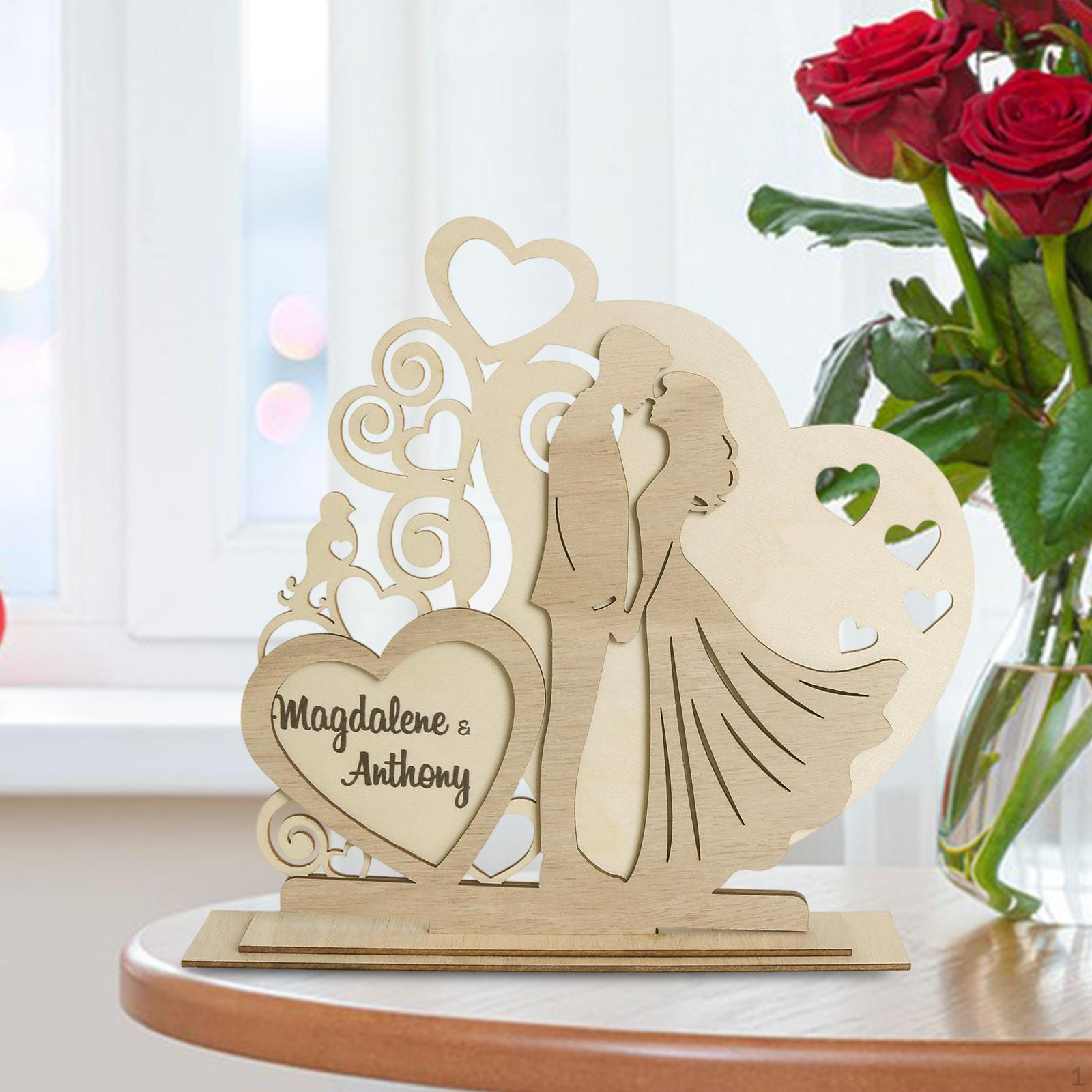 

Centerpiece Set Wooden Ornament Panel Desk Sculpture Tabletop Rustic Creative Gift Suitable for Style A