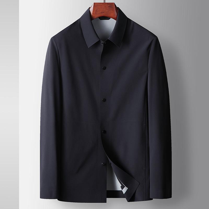 Spring and Autumn Lapel Shirt Version Seamless Pressing Young and Middle-aged Light Luxury Business Leisure Thin Jacket