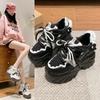 Divatos forró eladás 2025 Tavasz Új Női Platform Sneaker Hálós Alkalmi Vastag talpú tornacipő Ékek Lélegző Magasnövelő Cipő Nőknek
