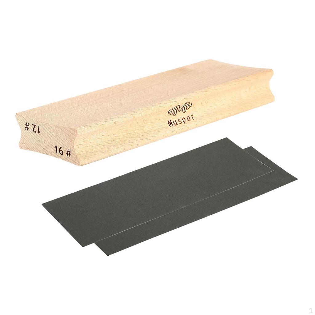 Radius-Schleifklotz mit 2 Schleifpapieren, Gitarrenbauerwerkzeug, für E-Gitarren