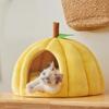 Plush Pumpkin Pet House with Removable Cushion Autumn Winter Warm Small Medium Dog Cat Bed Cave Plush Indoor Kitten Puppy Sleeping Nest
