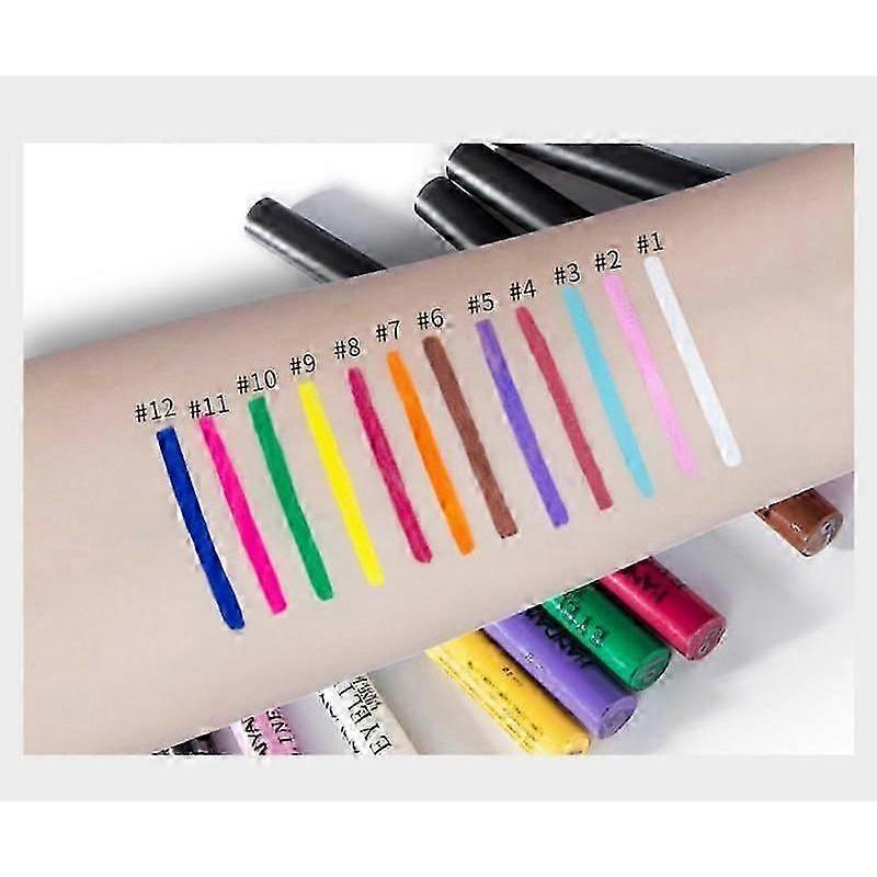 HANDAIYAN 12 Colors/pack Matte Colorful Eyeliner Kit Waterproof Eye Liner