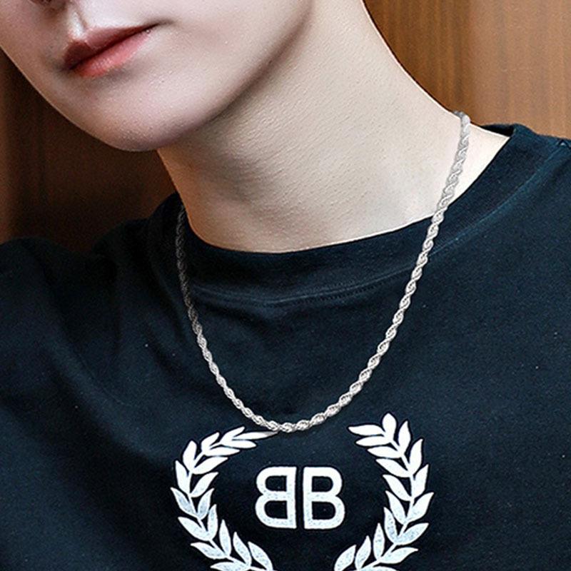 Accessories Men's Single Chain Korean Edition Trend Jewelry Flash Twist Rope Twist Necklace