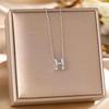Women's Silver Titanium Steel Necklace with Micro-Inlaid Zircon - Elegant, Durable Clavicle Chain Jewelry