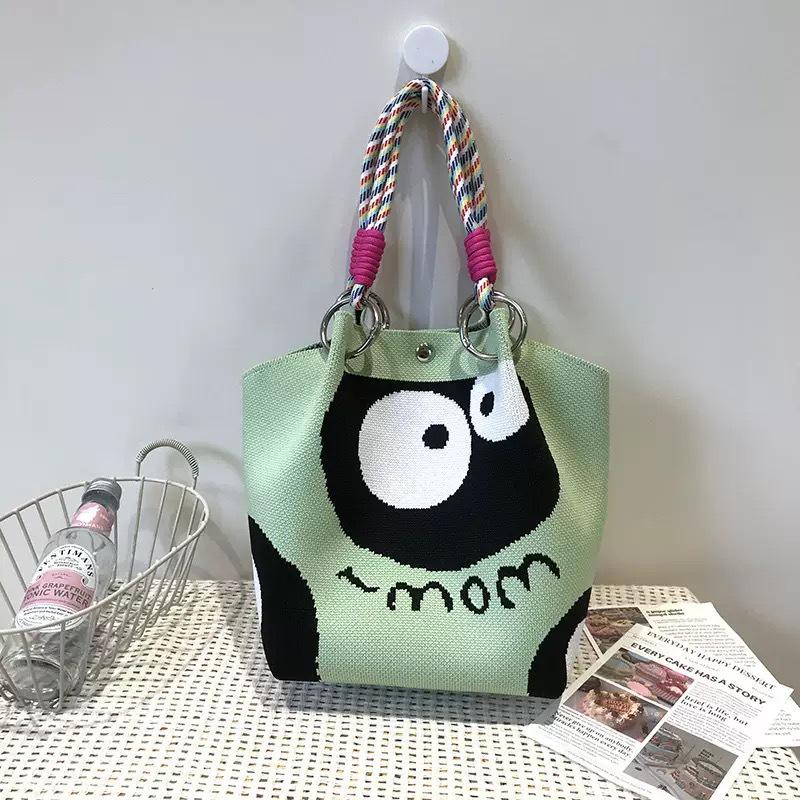 Korean Ins Knot Handbag: Stylish Spring/Autumn Bucket Bag with Large Capacity