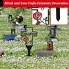 Metal Cross Memorial Stake for Cemetery Graveyard Outdoor Lawn Decoration with Daughter Lettering and Rose Design Iron Craft