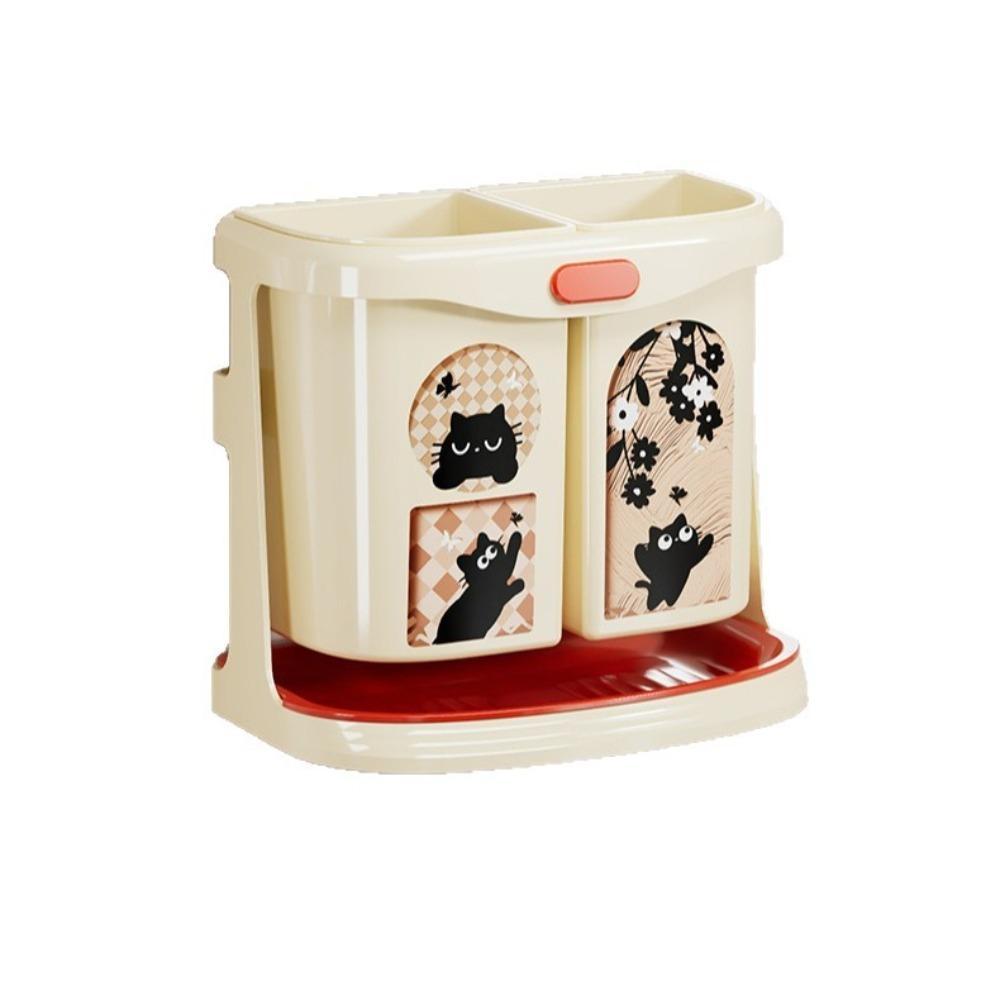 Large Capacity Kitchen Storage Tube Divided Compartments No Drilling Holder  Wall Mounted Storage