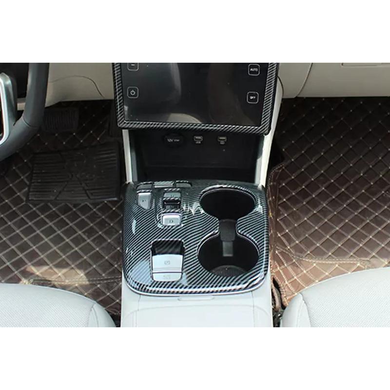 Car Center Console Gear Shift Panel Cover Trim Carbon Fiber Style ABS Fit for Hyundai Tucson - Left Hand Drive