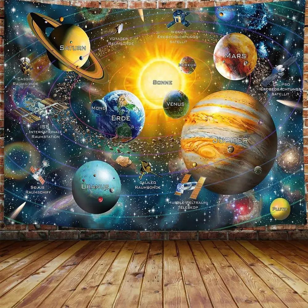 Galaxy Tapestry Outer Space Planet Tapestry Mysterious Universe Tapestry Wall Hanging Decor for Home Living Room Bedroom Dorm