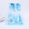 Soft Long Chiffon Scarf Flower Print Shawl Wrap Elegant Shawl Silk  Women