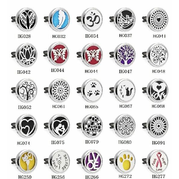 Aromatherapy Jewelry Car Perfume Air Freshener Car Clip Tree of Life Aroma Essential Oil Diffuser Necklace Locket Pendants