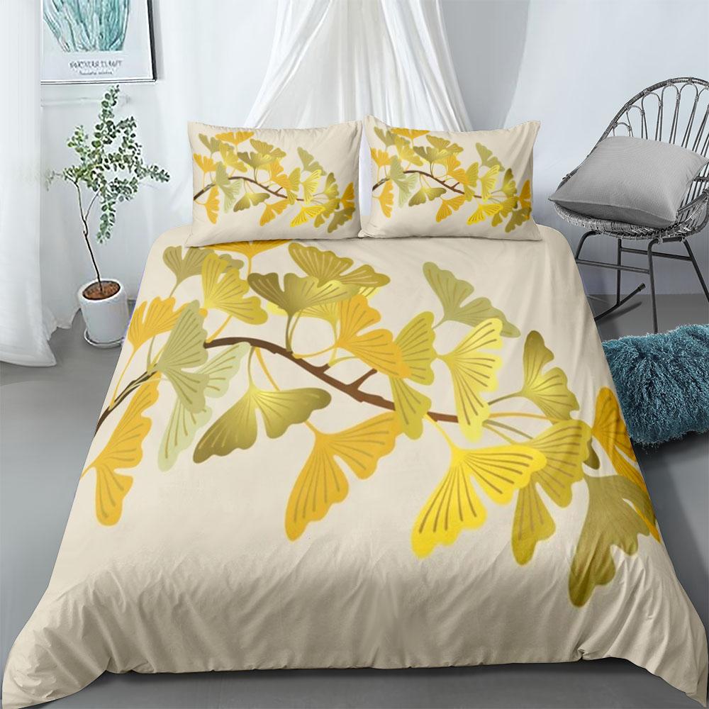 Ginko Duvet Cover Set King Queen Double Full Twin Single Size Bed Linen Set