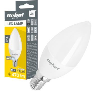 LED Lamp Bulb 5W Candle 4000K 230V Rebel