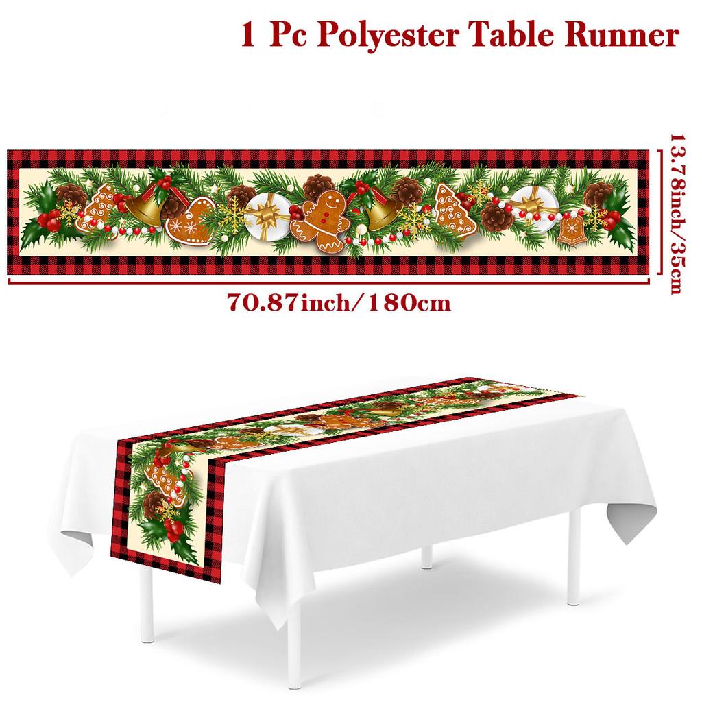 Christmas Table Runner Cloth Merry Christmas Decoration for Home 2024 Tablecloth Xmas Ornament Navidad Natal New Year Gift 2024