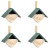 Day and Night - Day and Night Bird House 4 Units Fir Wood 24x16x30 Cm