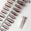 30Pcs Nails Handmade Gradient Cat'S Eye Press On Fake Nails Medium Short Nail Tips Popular Design Decoration Flower Full Cover