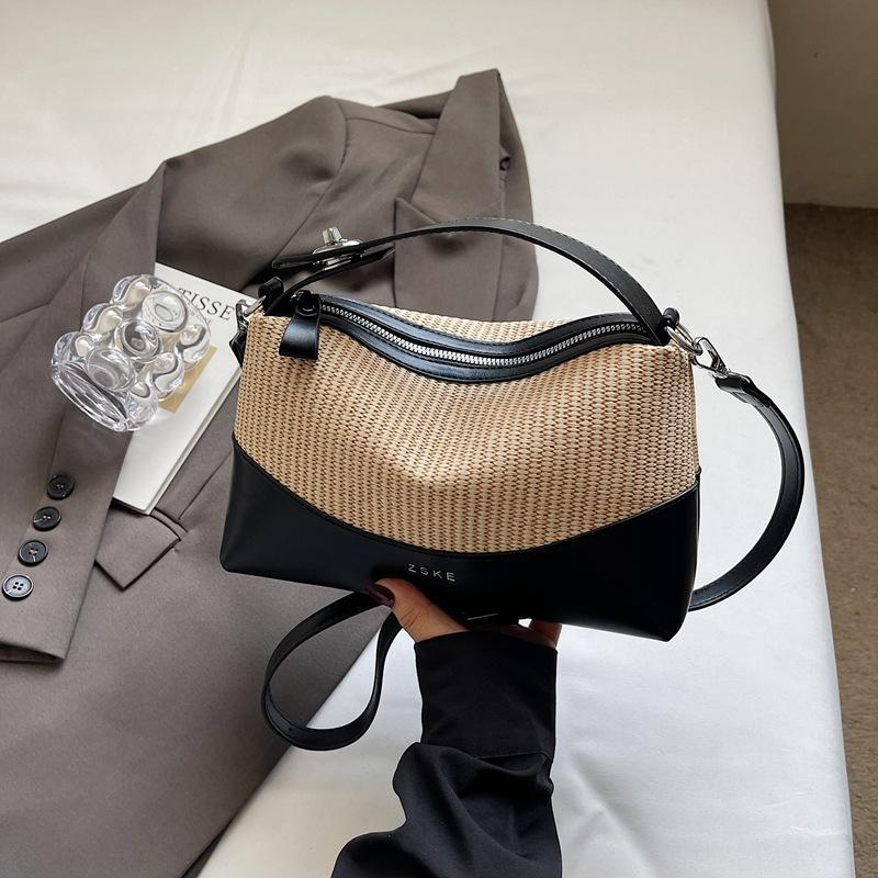 2025 new rainbow stripe woven armpit bag fashion casual shoulder high value niche messenger bag women's bag