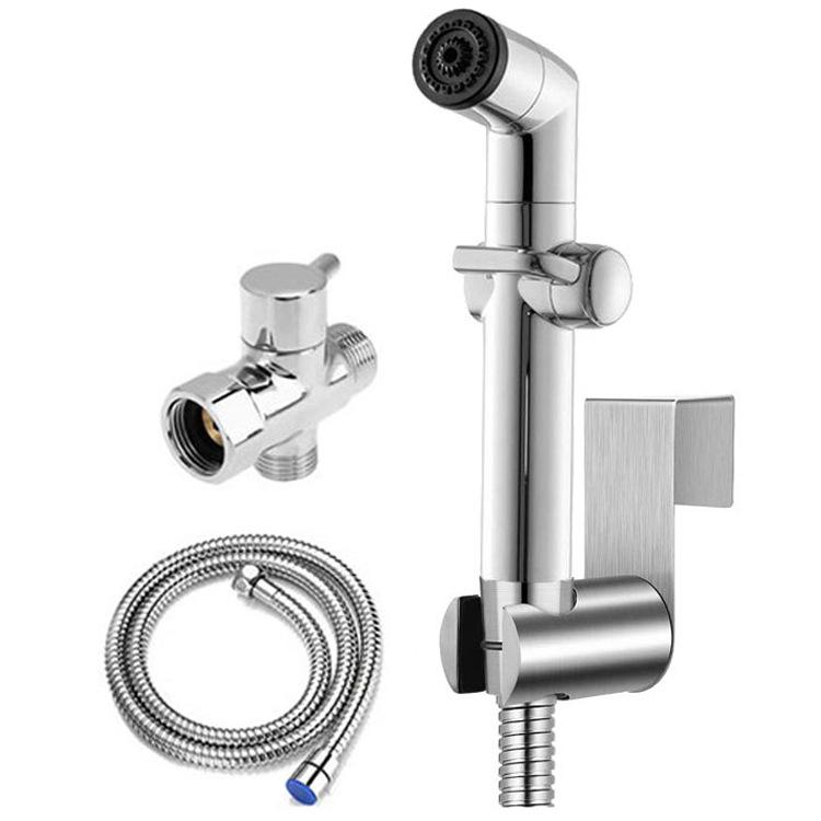Plastic ABS Modern Wall-Mounted Toilet Bidet Sprayer Handheld Bidet Set Chrome Bathroom for Home Apartment (as the picture,Plastic ABS)