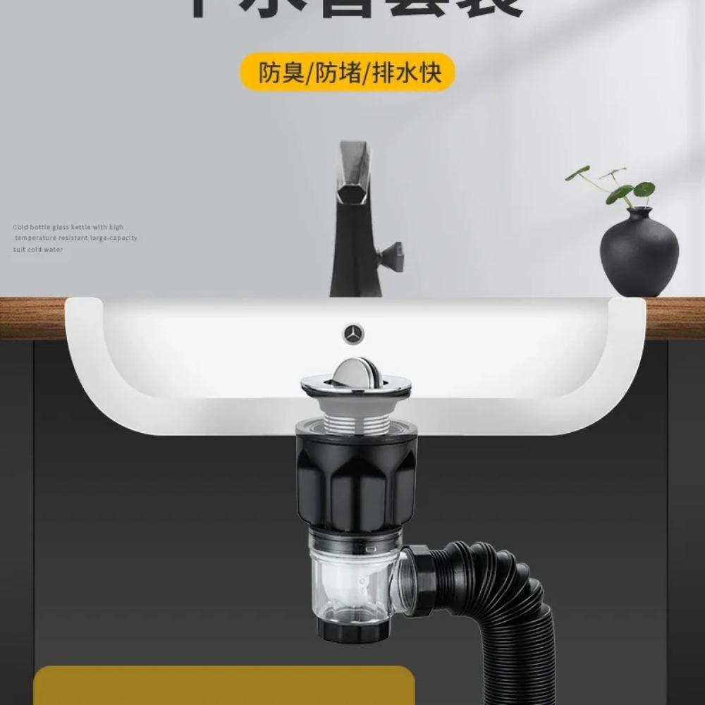 Flip Top Anti-Geruch Abflussrohr Set Küche Waschbecken Abfluss Versenkbare Desodorierung Filter Flexible Fallrohr Badezimmer Anti Verstopfung