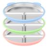 3 Grids Suction Cup Dining Plate 304 Stainless Steel Kids Feeding Plate  Kindergarten