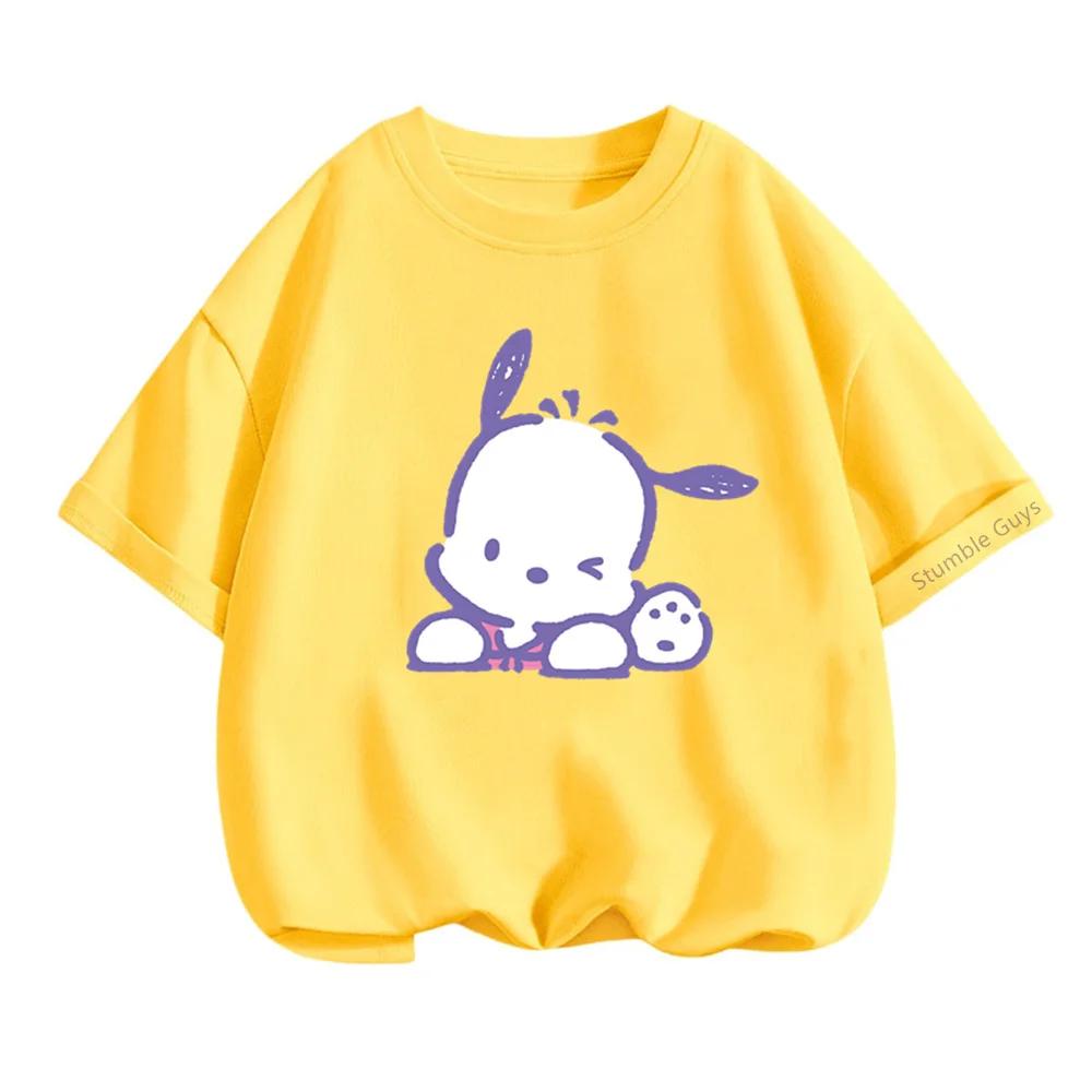 Summer New T-Shirt Children's Sanrio Fashion Casual Wear Boys and Girls Clothing