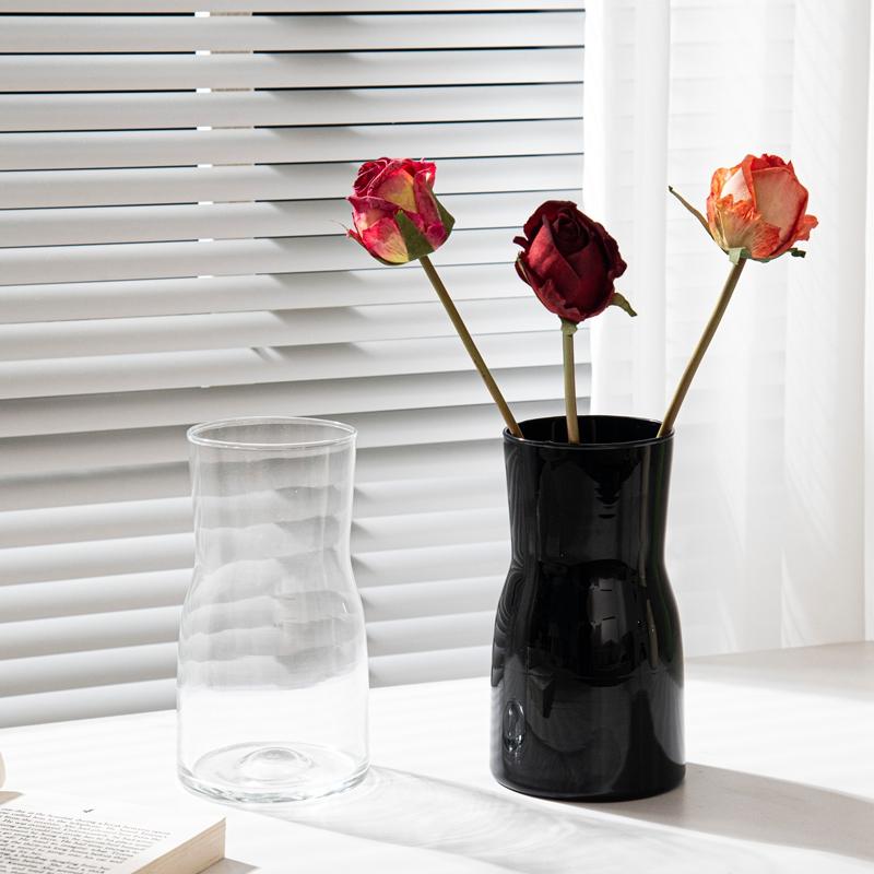 Ins Modern Glass Flower Vases for Centerpiece Table Home Indoor Desk Decor Boho Style Flower Vase for Wedding Housewarming Gift