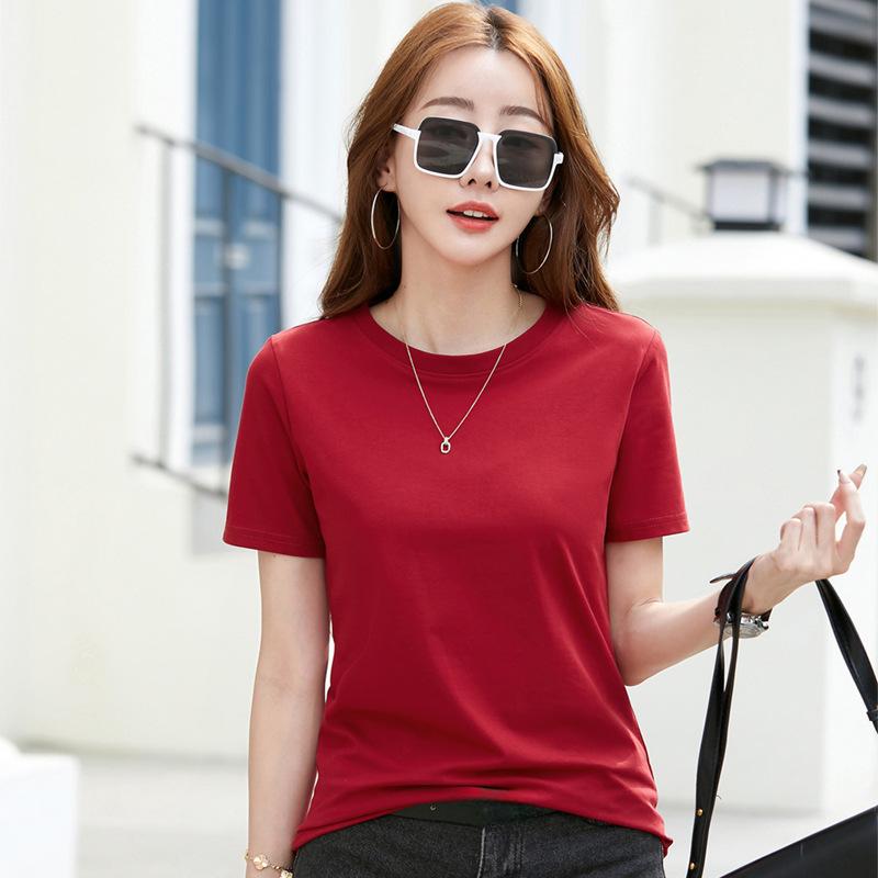 Sommer Damen T-Shirt Rundhals Kurzarm Lockeres Oberteil
