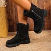 Fashion Thick Plush Women Snow Boots Keep Warm Cotton Shoes Faux Suede Non-slip Winter Boots Woman Comfortable Platform Ankle Booties