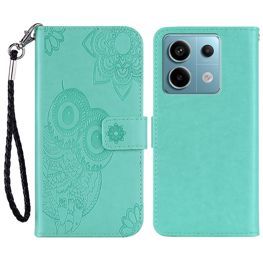 For Xiaomi Redmi Note 13 Pro 5G/Poco X6 5G PU Leather Case Owl Pattern Wallet Phone Cover