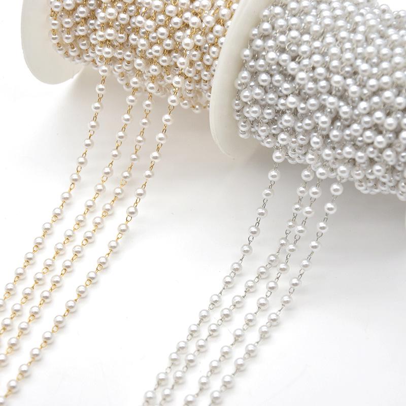 Copper-Plated Pearl Chain for Handmade Jewelry & Accessories – Beading, Spacer & Clasp Beads Kit.