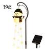 Resin Landscape Lighting for Courtyard Solar Snowman Water Fountain Garden Light, Glowing Yard Lamp with Magic Accents Terrace Effect, Outdoor Statue