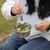 Outdoor Multi-Tool: Folding Knife, Fork, Spoon Set - Stainless Steel, Portable for Camping and Picnic