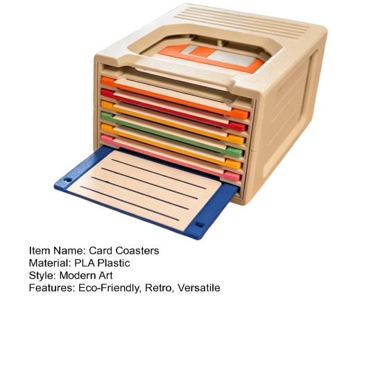 1 sada Retro Tech tácky na diskety s držákem 3D tištěné podložky pod nápoje ve stylu karty na stůl Doma Odolné vůči teplu Jedinečný dárek pro technologické nadšence &